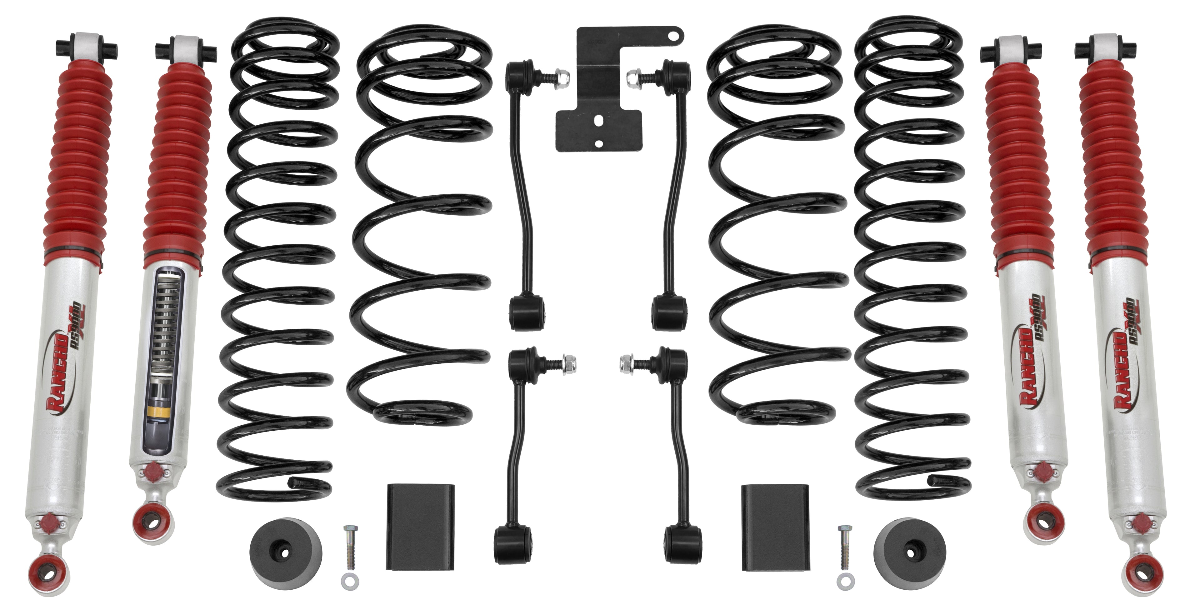 RANCHO RS66121BR9 Suspension Lift Kit for Jeep Wrangler JL, 3 Inch Lift, Includes Shocks, Springs, and Hardware