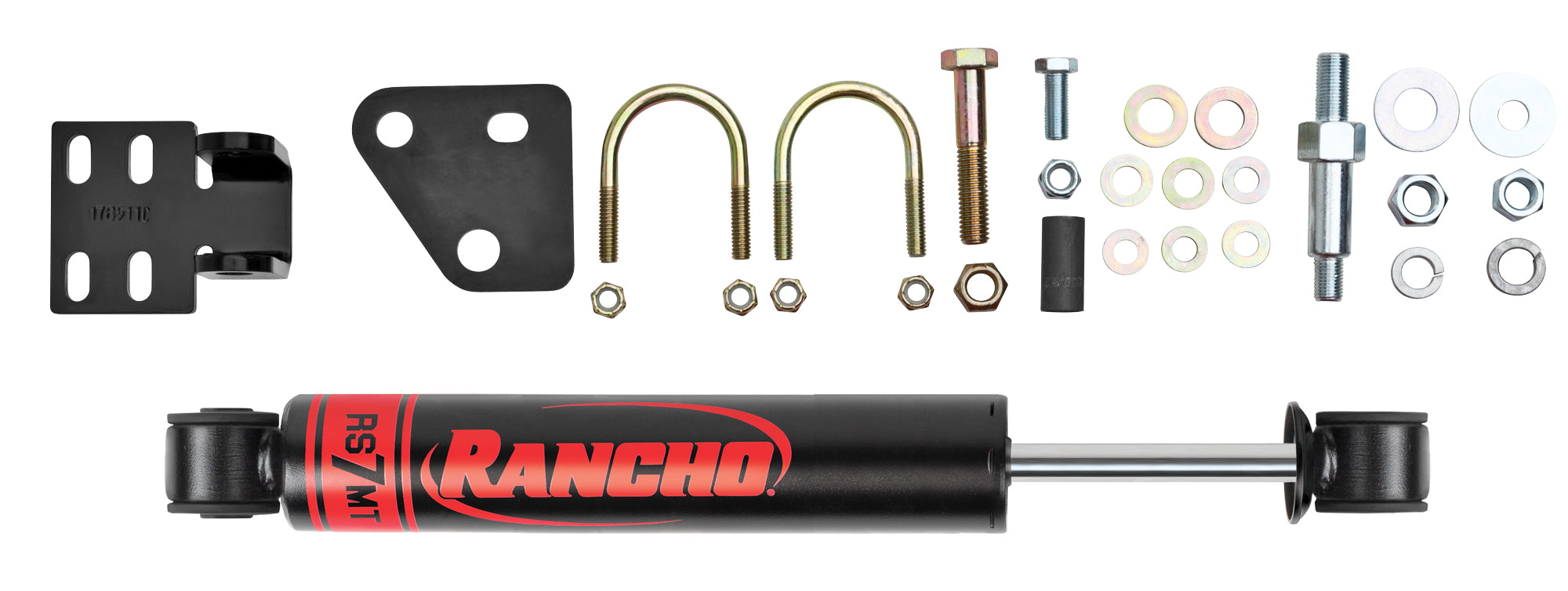 RANCHO RS97357 Steering Stabilizer for Jeep Wrangler JK 2007-2018, Single, Satin Black Finish