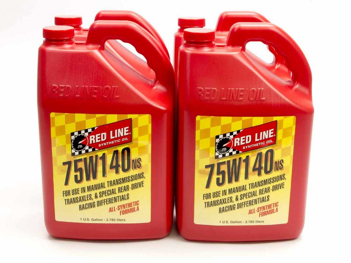 Redline Oil 57105 75W140NS Synthetic Gear Oil, 1 Gallon Jug, Set of 4