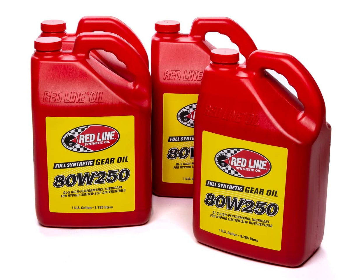 Red Line Oil 58605 80W-250 Synthetic Gear Oil GL-5, 1 Gallon Jug Set of 4