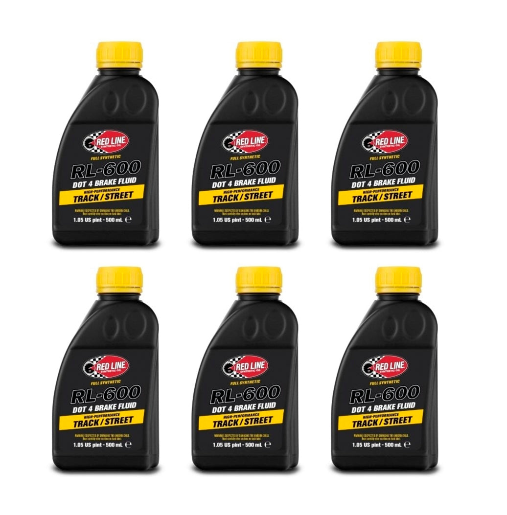 Redline Oil RL-600 Brake Fluid DOT 4 Synthetic 16.9 oz Bottle (Set of 6)