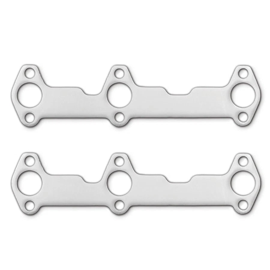 Remflex Exhaust Gaskets Pair for Chevy V6 2.8L, 3.1L, 3.4L - 1.25 Inch Round Port, Graphite