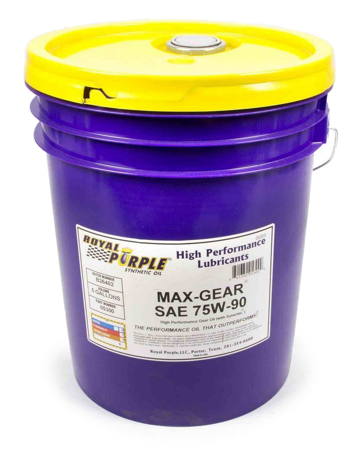 Royal Purple ROY05300 Max Gear 75W90 Synthetic Gear Oil with Limited Slip Additive, 5 Gallon Buckets