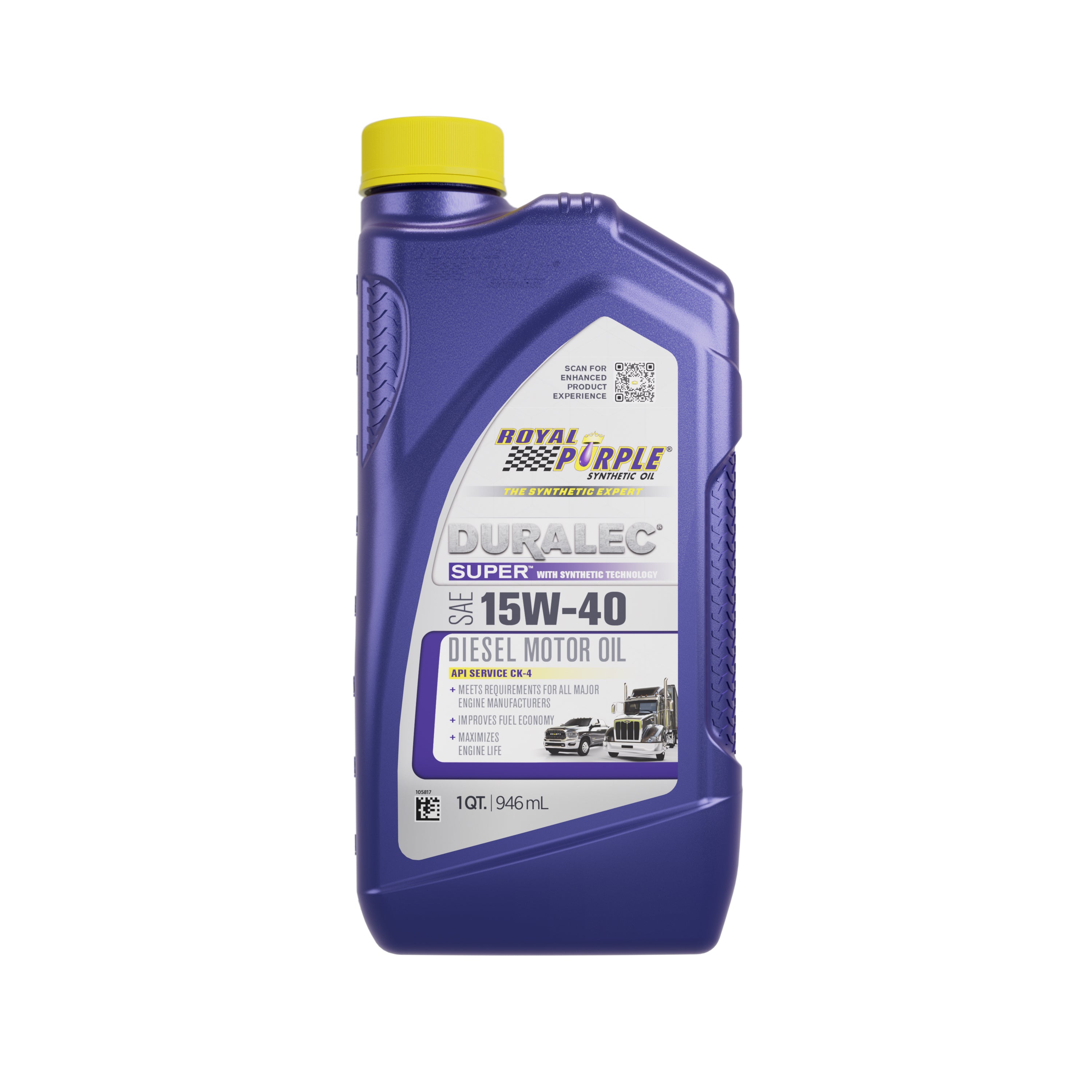 Royal Purple ROY06154 Duralec Super 15W40 Synthetic Motor Oil, 1 Quart Bottles, Set of 6