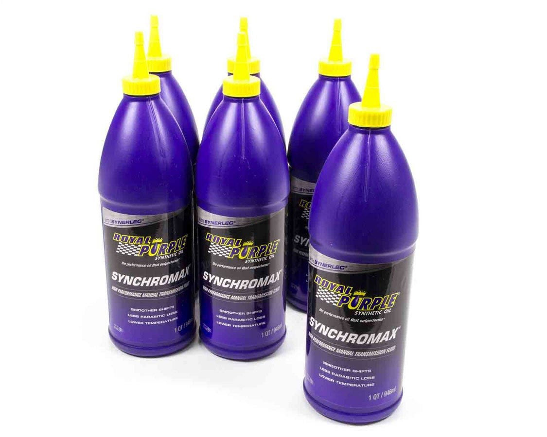 Royal Purple ROY06512 Synchromax Manual Transmission Fluid, 70W/75W Synthetic, 6 Pack of 1 Quart Bottles