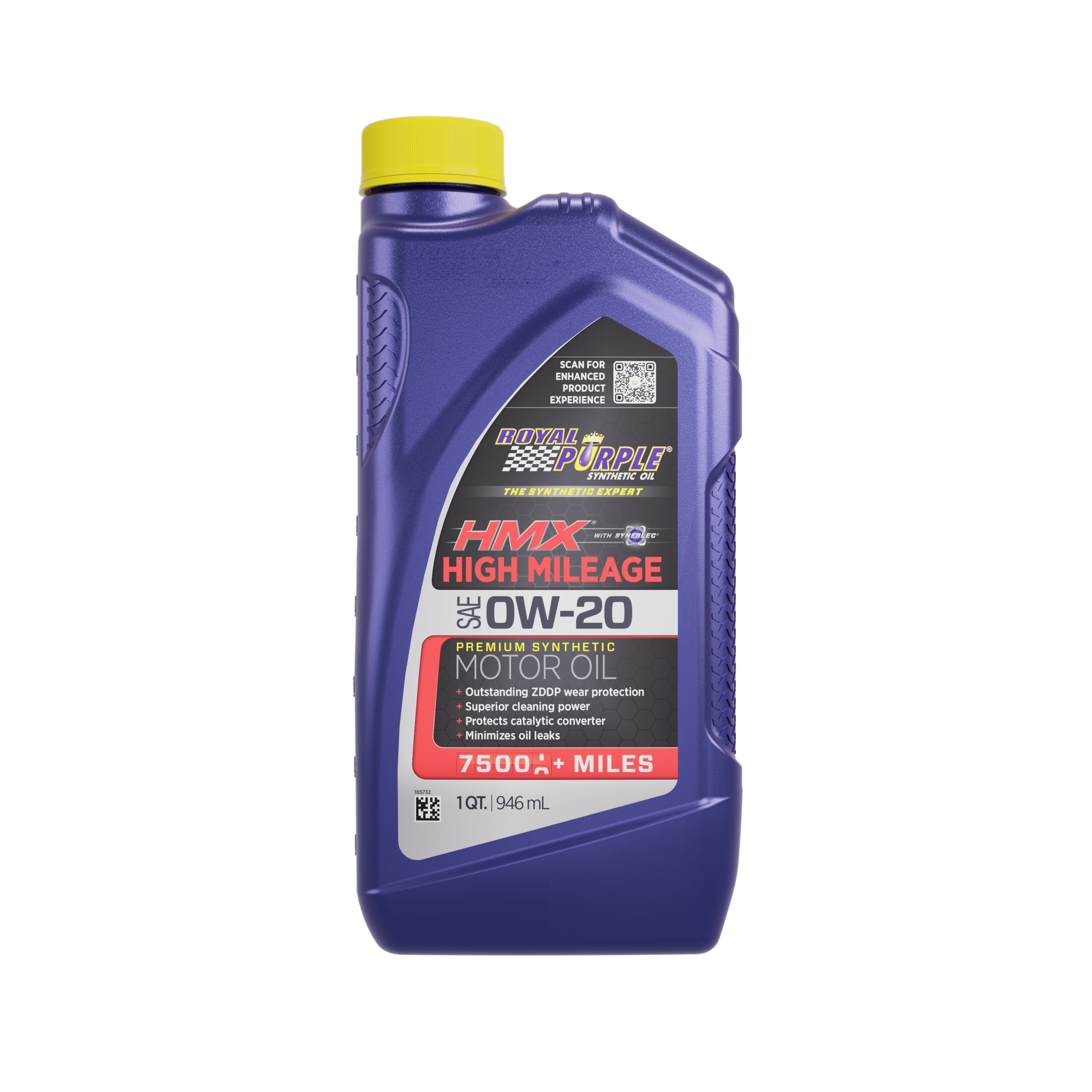 Royal Purple ROY11900 0W20 HMX High Mileage Synthetic Motor Oil, 1 Quart Bottle