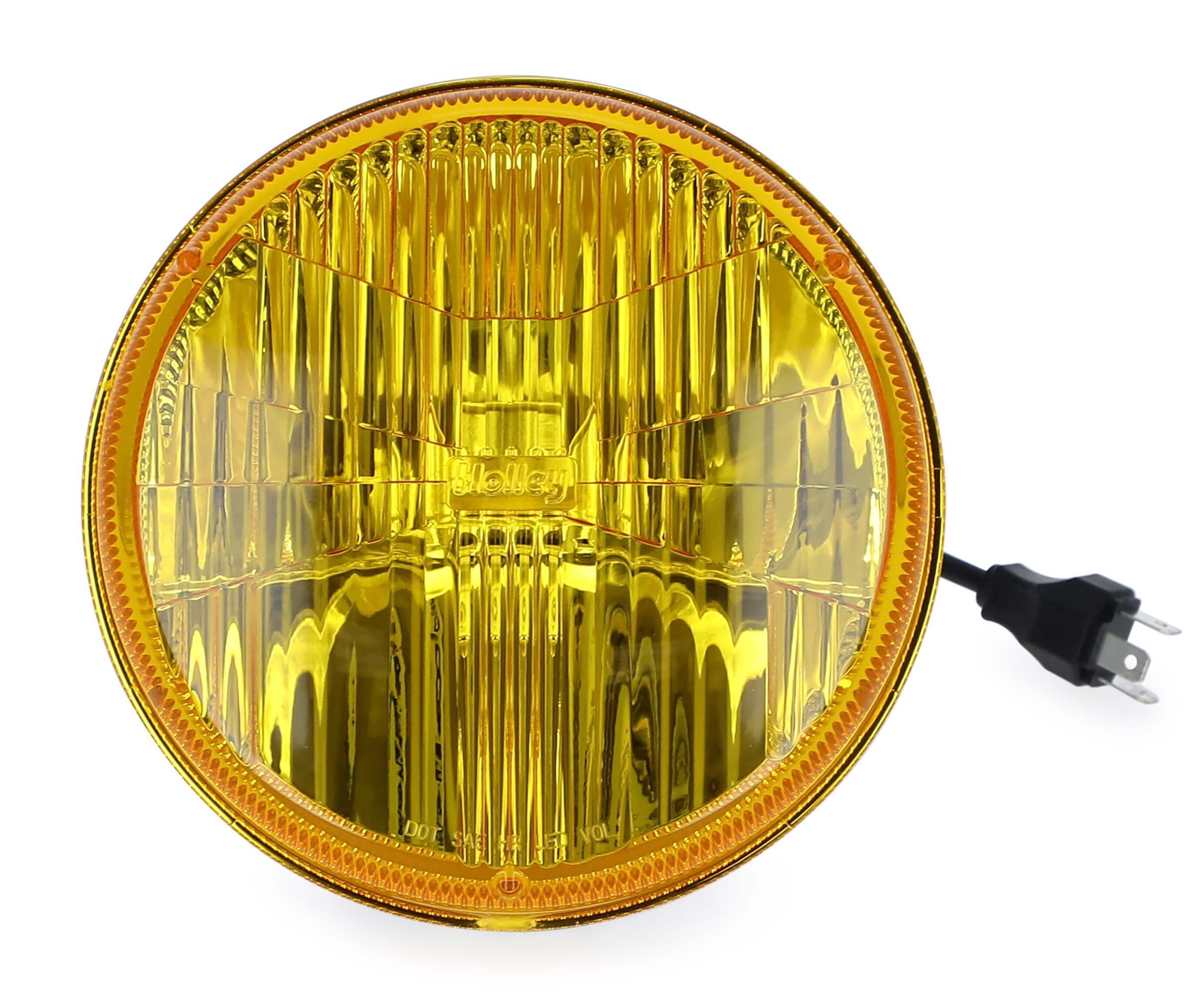 Holley RetroBright LFRB115 7-Inch Round LED Headlight with Yellow Lens