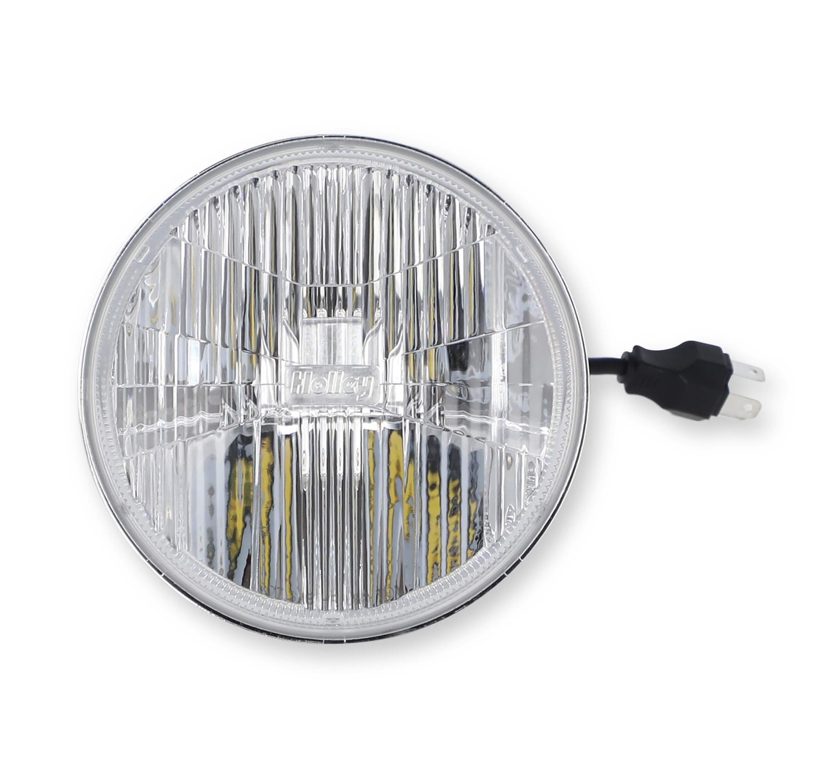 Holley RetroBright LFRB125 Headlight LED Sealed Beam 5.75 Inch Diameter with Classic White Lens