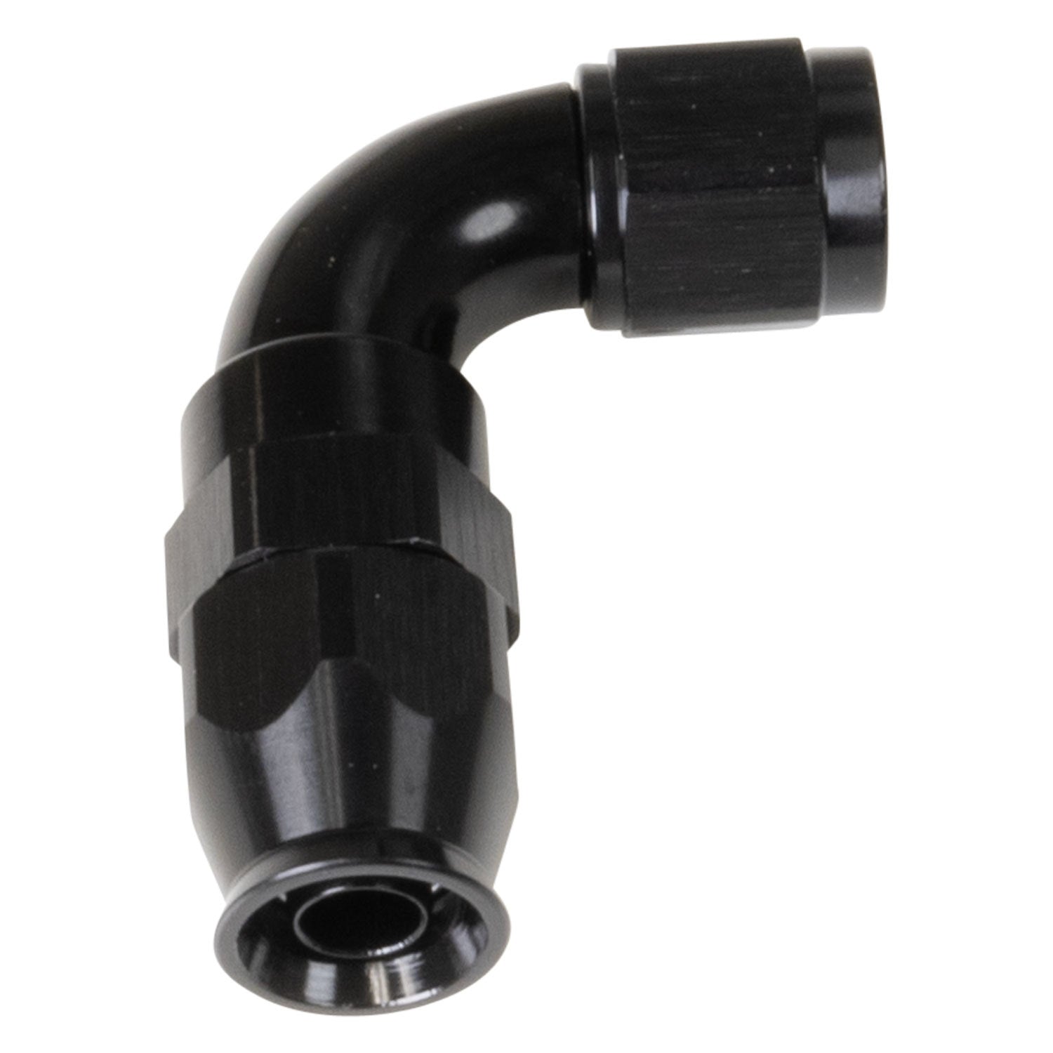 Russell 550513 6AN 90 Degree Pro PTFE Hose End Fitting Black Anodized Aluminum