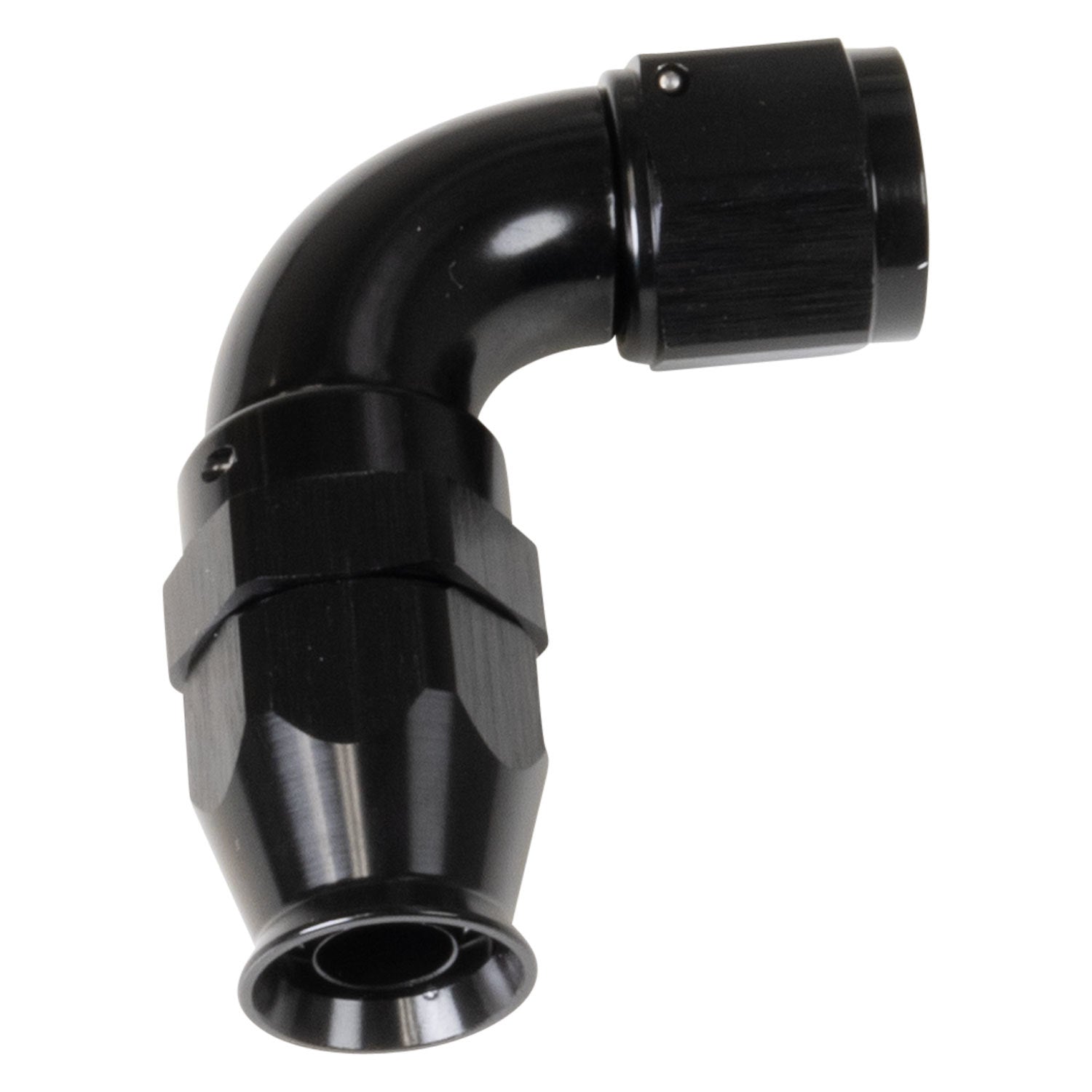 Russell 550563 8AN 90-Degree Pro PTFE Hose End with Aluminum Black Anodized Finish