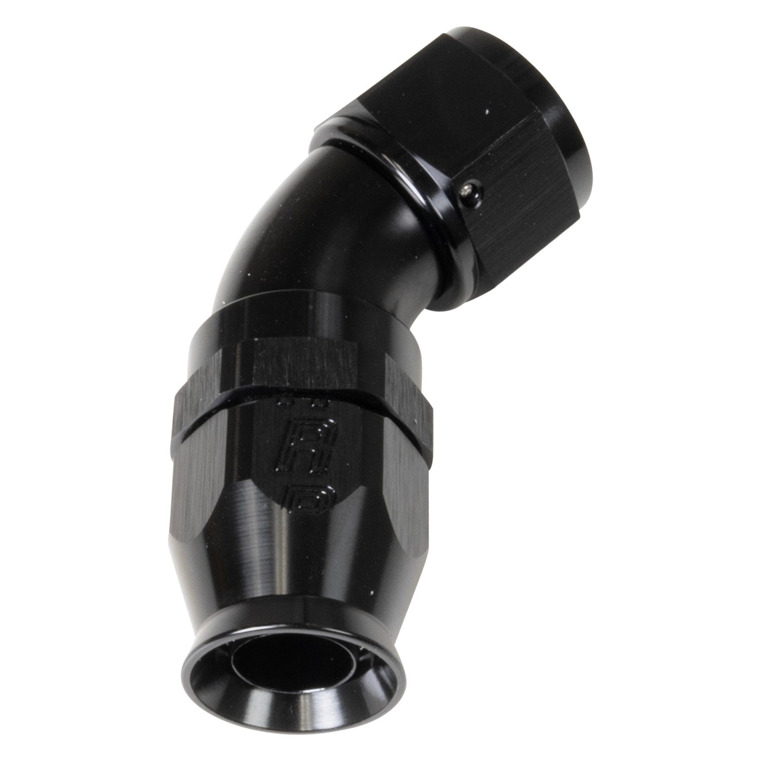 Russell 550583 8AN 45 Degree Pro PTFE Hose End Fitting Black Anodized Aluminum