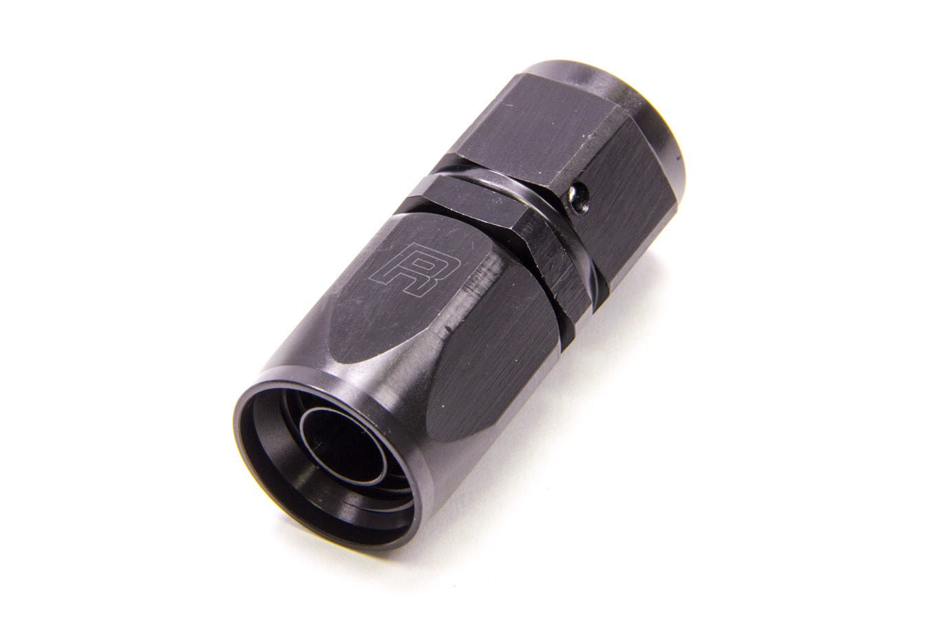Russell #610035 Full Flow Straight Hose End Fitting for 8 AN Hose, Black Anodized Aluminum