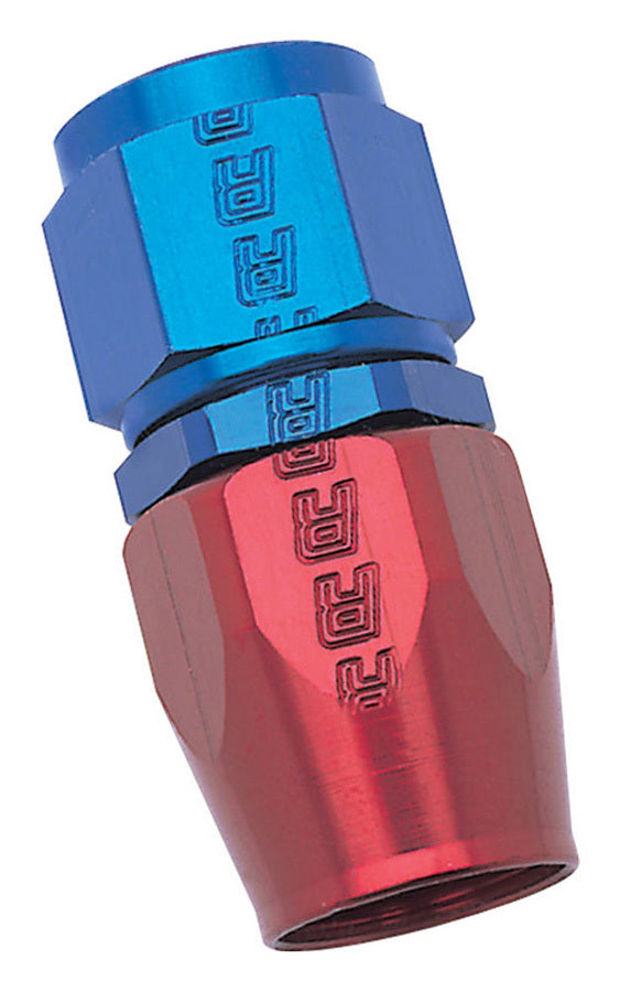 Russell 610040 Full Flow Straight Hose End Fitting for 10 AN Hose, Aluminum, Blue / Red Anodized