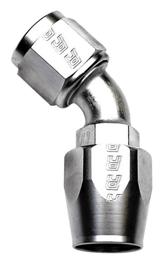 Russell 610101 Endura Hose Fitting - 8 AN 45 Degree Full Flow Aluminum Nickel Anodized