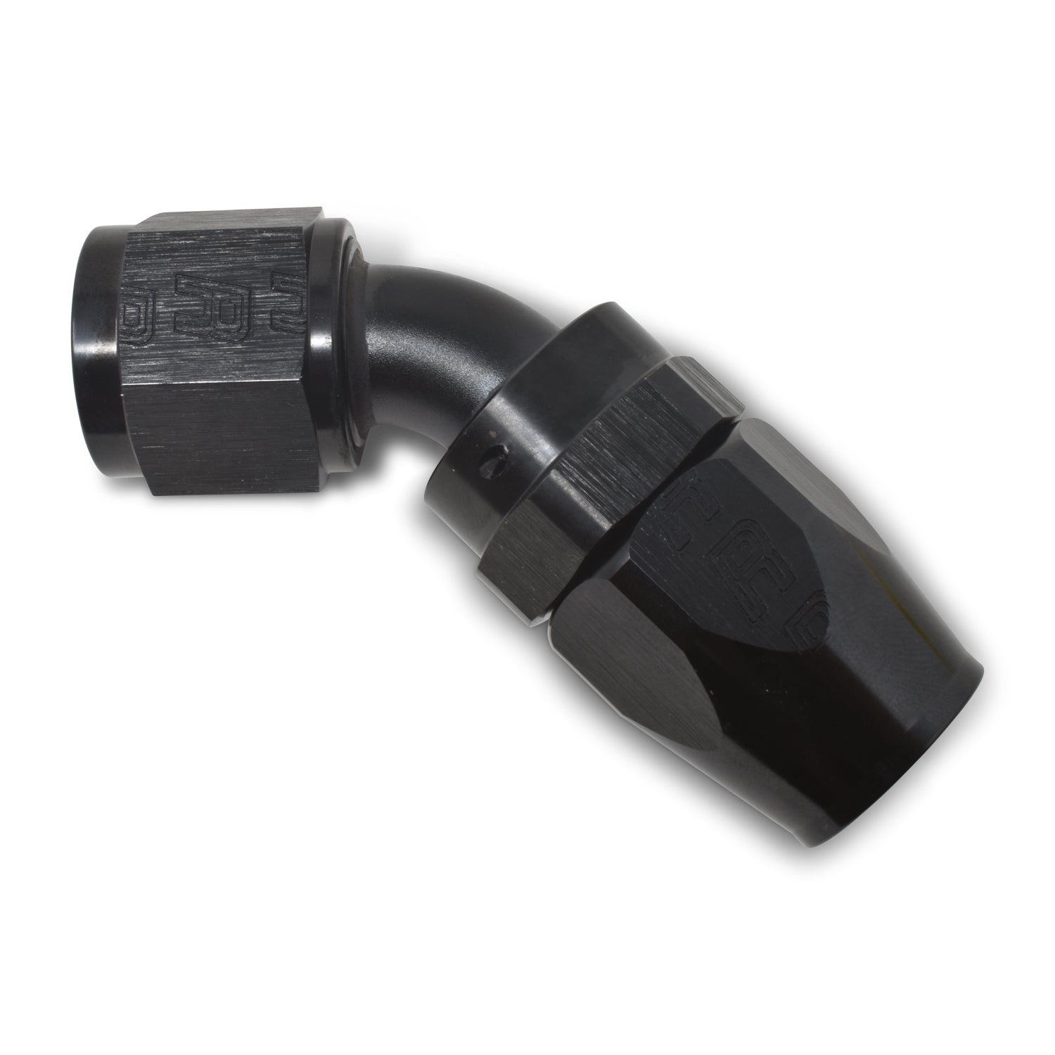 Russell 610105 #8 45 Degree Full Flow Hose End Fitting, Aluminum, Black Anodized