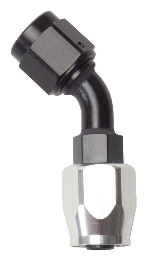 Russell 610125 Full Flow 45 Degree Hose End Fitting for 12 AN Hose, Black Anodized Aluminum