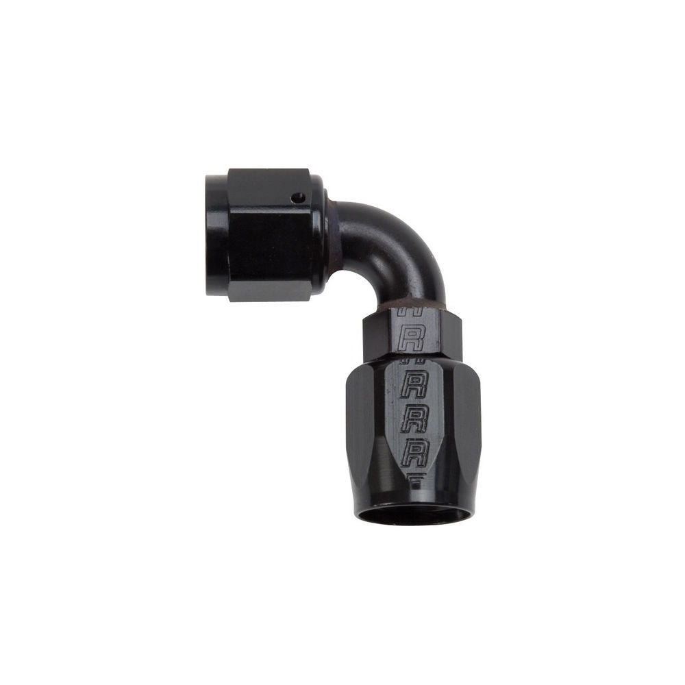 Russell 610175 #8 90 Degree Full Flow Hose End Fitting with Swivel, Aluminum, Black Anodized