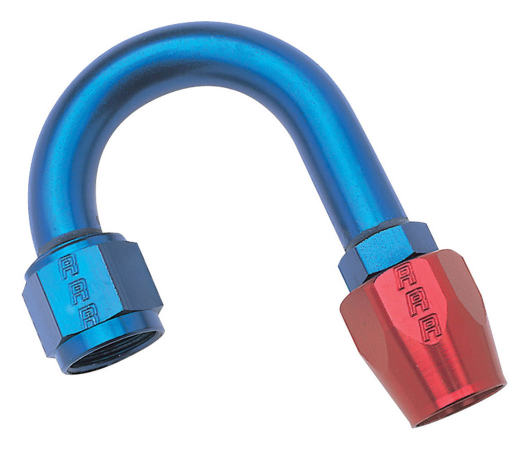 Russell 610270 8AN 180-Degree Hose End Fitting with Aluminum Blue and Red Anodized Finish