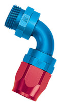 Russell 612280 10AN Male O-Ring to 12AN Full Flow Swivel Hose End, 90 Degree, Aluminum, Blue and Red Anodized
