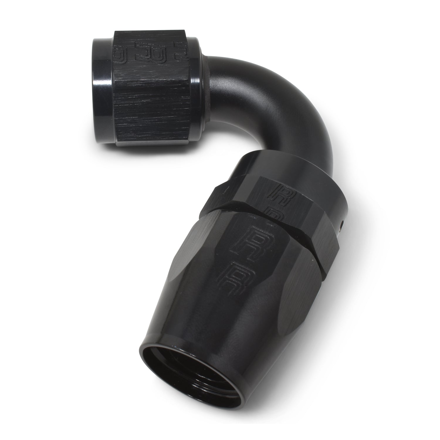 Russell 613405 ProClassic 6AN Swivel Hose End Fitting, 120 Degree, Black Anodized Aluminum