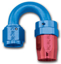 Russell 613500 6AN 180-Degree Hose End Fitting, Aluminum, Blue and Red Anodized