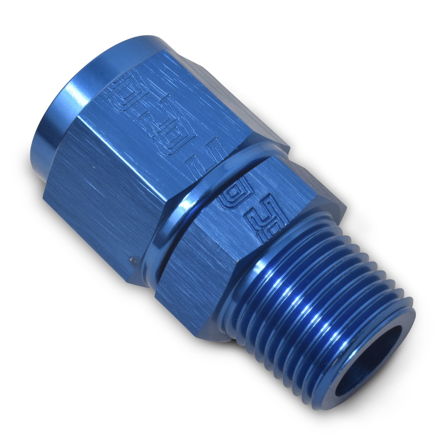 Russell 614218 8AN Female Swivel to 3/8 Inch NPT Male Aluminum Adapter Fitting, Blue Anodized