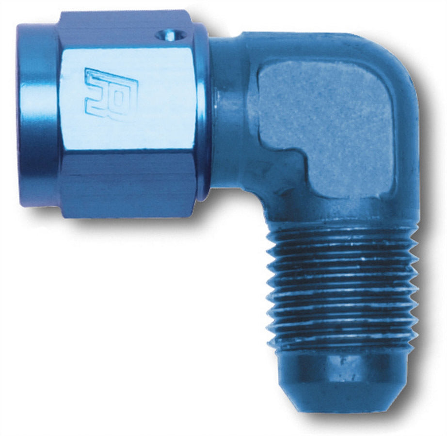 Russell 614803 3AN Female Swivel to 3AN Male Coupler Fitting, Aluminum, Blue Anodized