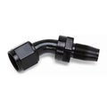 Russell 615093 6AN Hose End Fitting with 45-Degree Swivel Aluminum Black and Silver Anodized