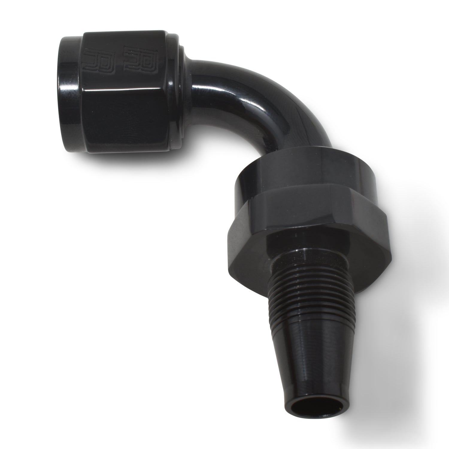 Russell 615163 6AN 90-Degree Swivel Hose End Fitting Aluminum Black Anodized