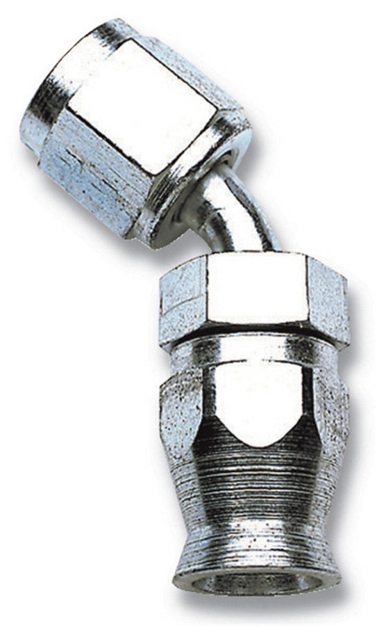 Russell 620431 3AN 45-Degree Hose End Fitting with Steel Construction and Nickel Finish