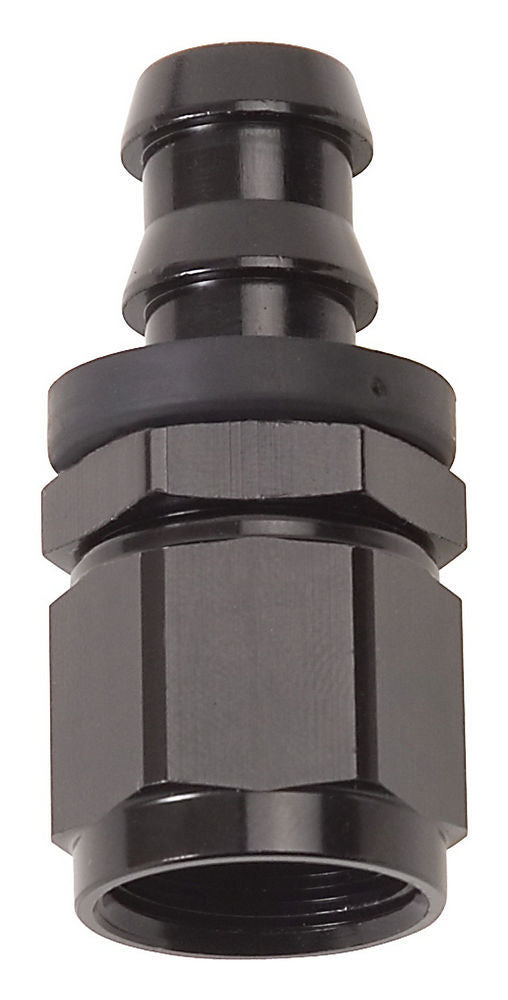 Russell Twist-Lok Hose End #6 Straight Aluminum Black Anodized Fitting