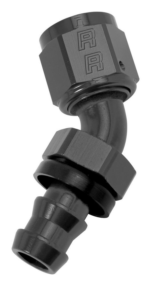 Russell Twist-Lok Hose End 8AN 45 Degree Black Aluminum Fitting Part Number 624093