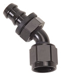 Russell 624103 Twist-Lok Hose End 10 AN 45 Degree Black Aluminum Fitting