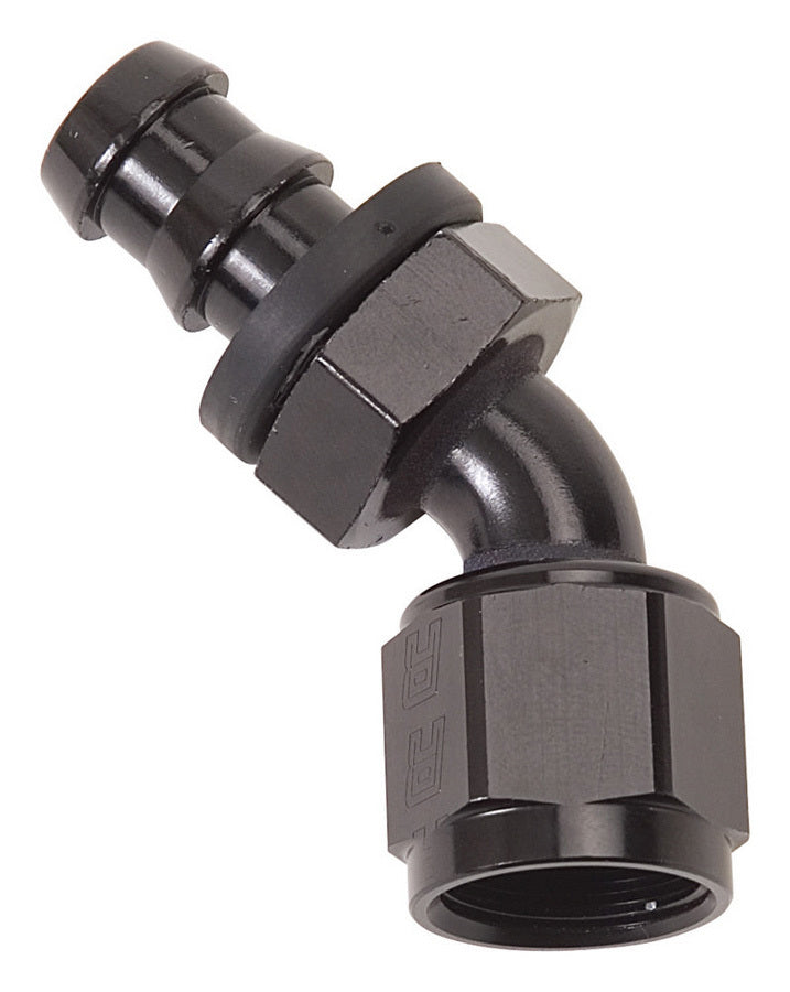 Russell 624103 Twist-Lok Hose End 10 AN 45 Degree Black Aluminum Fitting