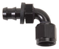 Russell Twist-Lok Hose End #4 90 Degree Black Aluminum Fitting