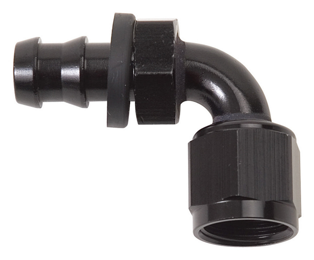 Russell Twist-Lok Hose End #4 90 Degree Black Aluminum Fitting