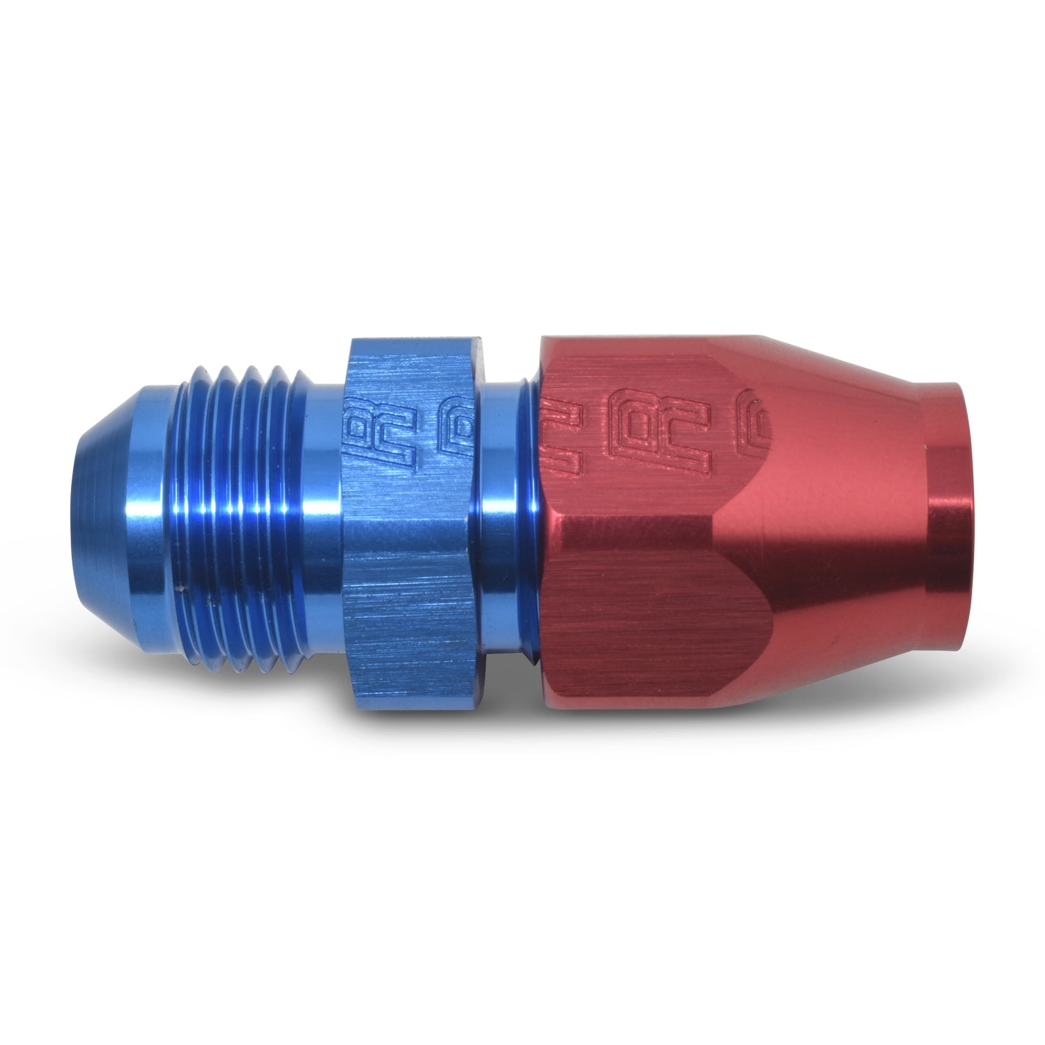 Russell 639230 #8 Male 37 Degree to 1/2 Inch Tube Fitting with Aluminum Blue and Red Anodized Finish