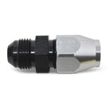 Russell #639233 8AN Male to 1/2 Inch Tube Fitting, Straight, Aluminum, Black and Silver Anodized