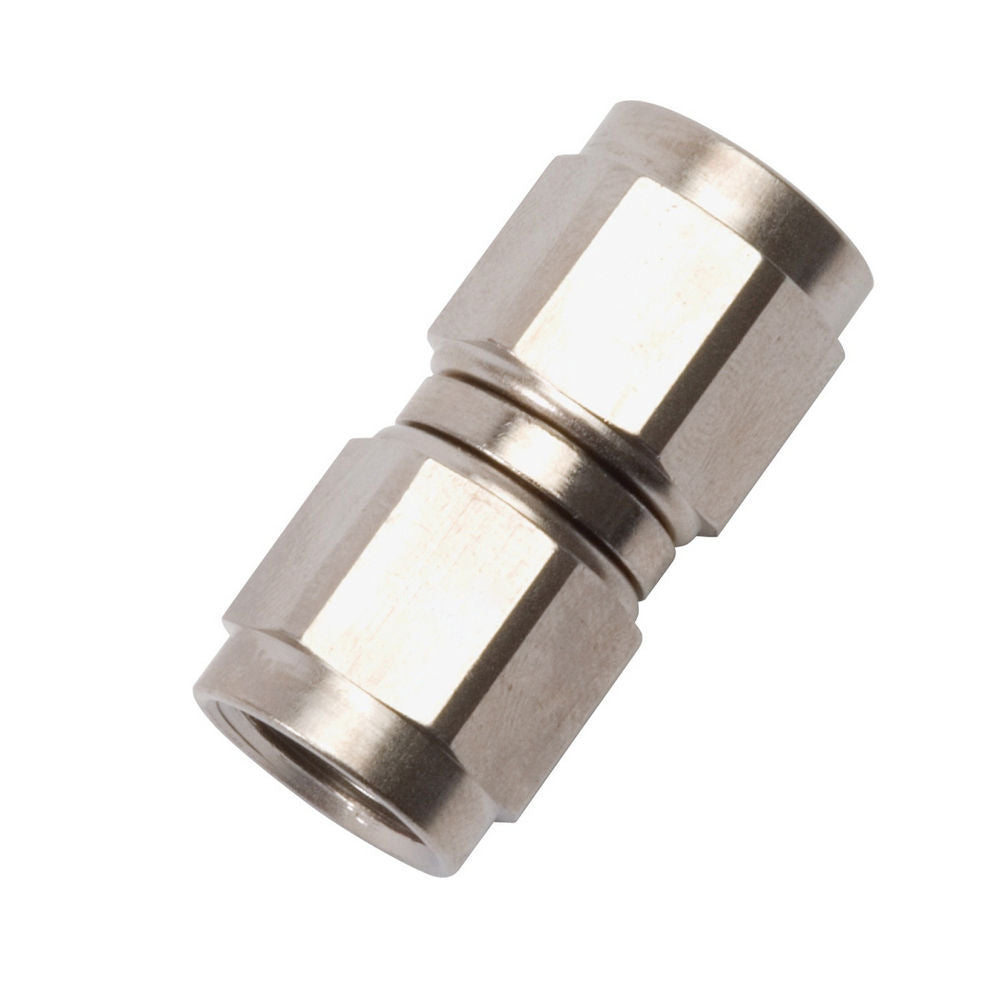 Russell 640011 Endura Coupler Fitting, 8 AN Female Swivel to 8 AN Female Swivel, Aluminum, Nickel Anodized