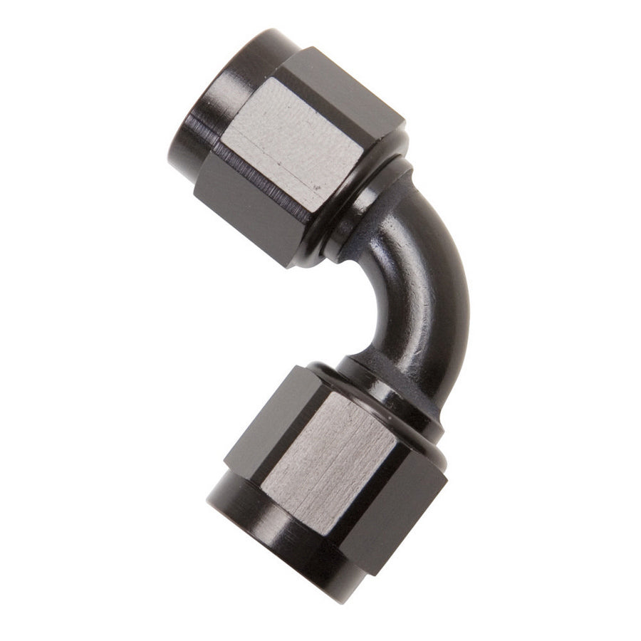 Russell 640163 6AN Female Swivel Fitting with 90 Degree Angle in Black Anodized Aluminum