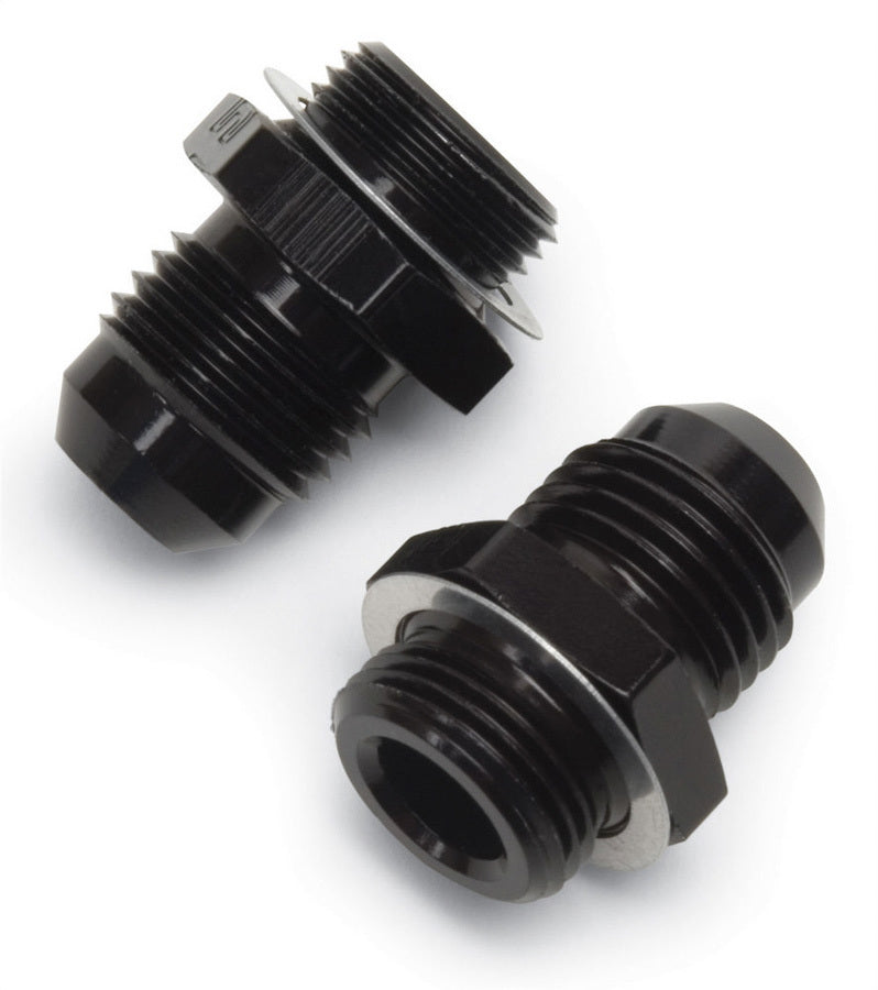 Russell 640203 Fitting Adapter, 6 AN Male to 9/16-24 in Male, Aluminum Black Anodized, Pair