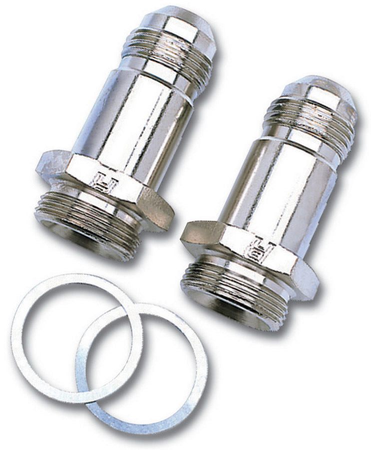 Russell 640211 Endura Carburetor Inlet Fitting, 8 AN Male to 7/8-20 in Male, Aluminum, Nickel Anodized