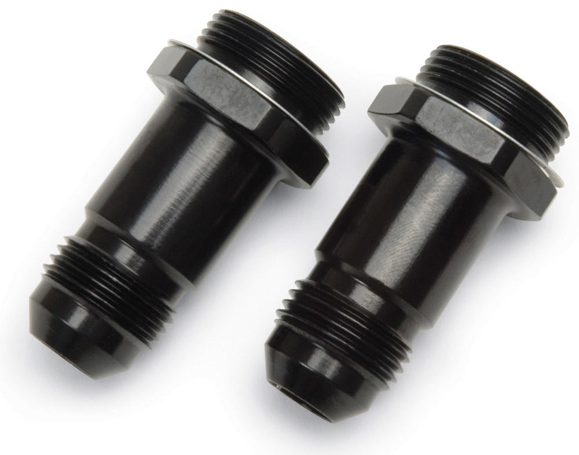 Russell Carburetor Inlet Fitting Pair 640213 - 8 AN Male to 7/8-20 in Male, Aluminum, Black Anodized