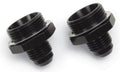 Russell Carburetor Inlet Fitting, Part Number 640223, 6 AN Male to 7/8-20 Male, Aluminum, Black Anodized, Pair