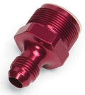 Russell 640340 Carburetor Inlet Fitting, 6AN Male to 1-20 Inch Male, Aluminum, Red Anodized, for Quadrajet Carburetors