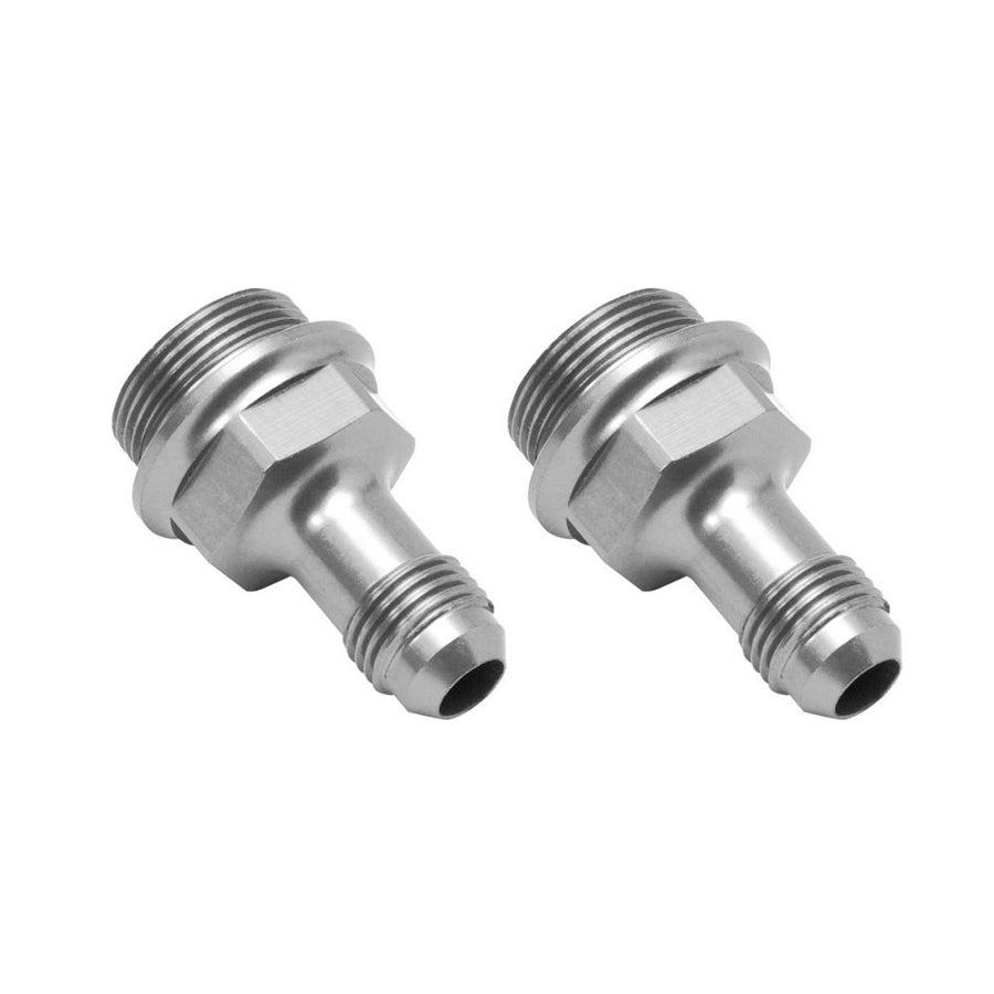 Russell 640361 6AN Male to 7/8-20 Inlet Carburetor Fitting, Aluminum, Clear Anodized