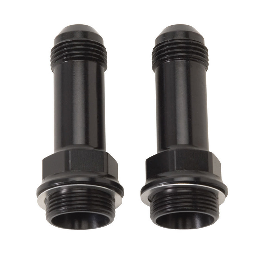 Russell 640373 Carburetor Inlet Fitting, 8 AN Male to 7/8-20 in Male, Aluminum, Black Anodized, 2 Inches Long