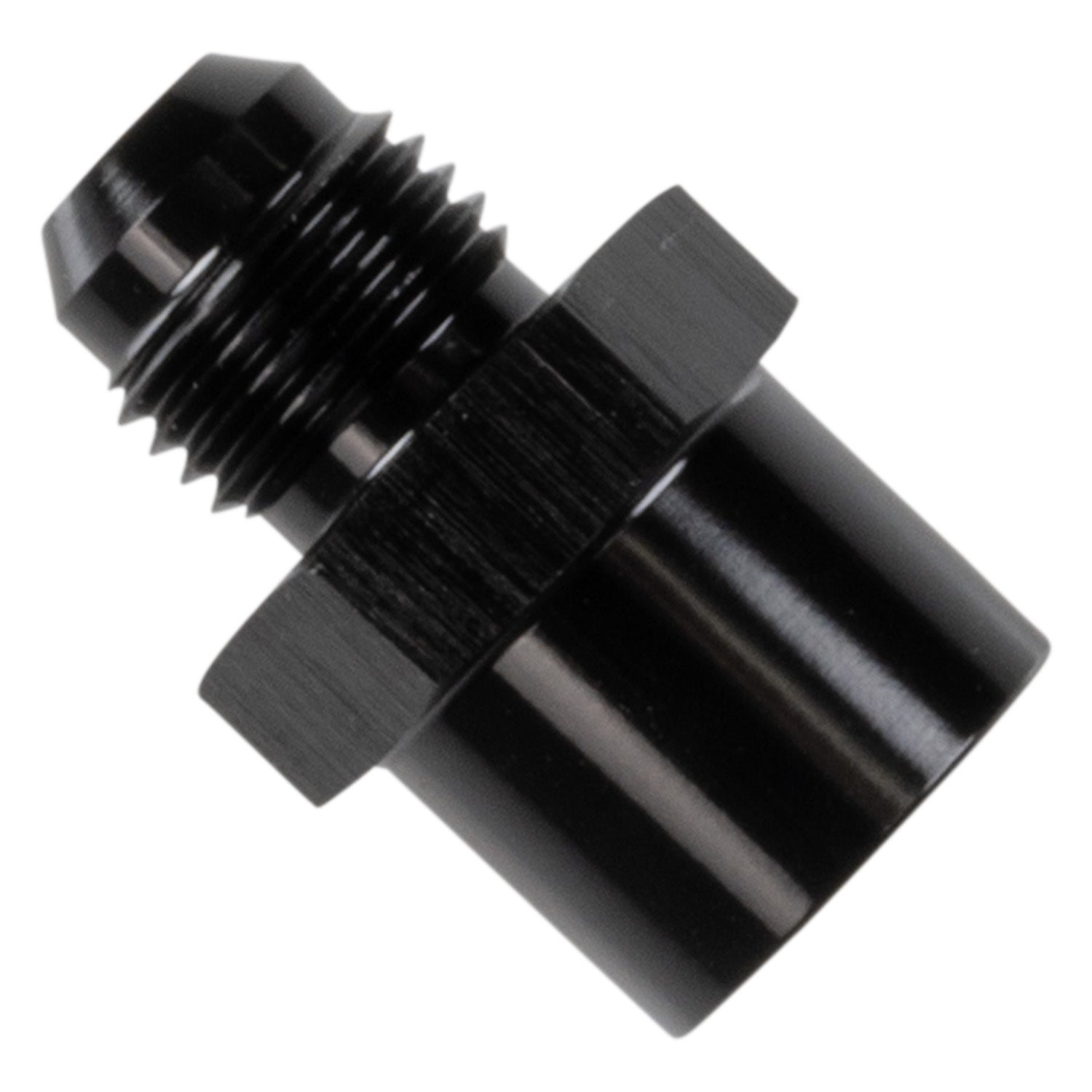 Russell M16 x 1.5 F O-Ring Adapter Fitting, 6 AN Male to 16 mm x 1.50 in Female, Black Anodized Aluminum