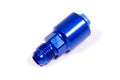 Russell 640850 Fuel Injection Adapter 6AN Male to 3/8 Inch SAE Female Quick Disconnect Aluminum Blue Anodized