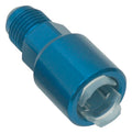 Russell Fuel Rail Fitting 640860 #6 to 5/16 Inch SAE Hard Tube Aluminum Blue Anodized